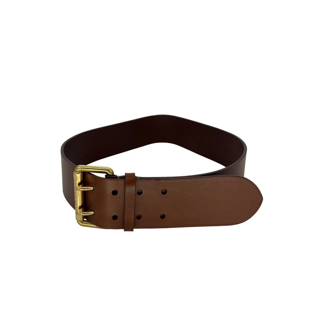 Ralph Lauren Collection Leather Double-Prong Belt Brown Size S